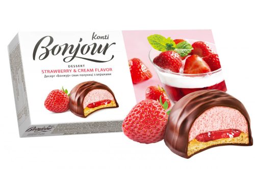 KONTI Bonjour Desszert eper és krém íz 232g